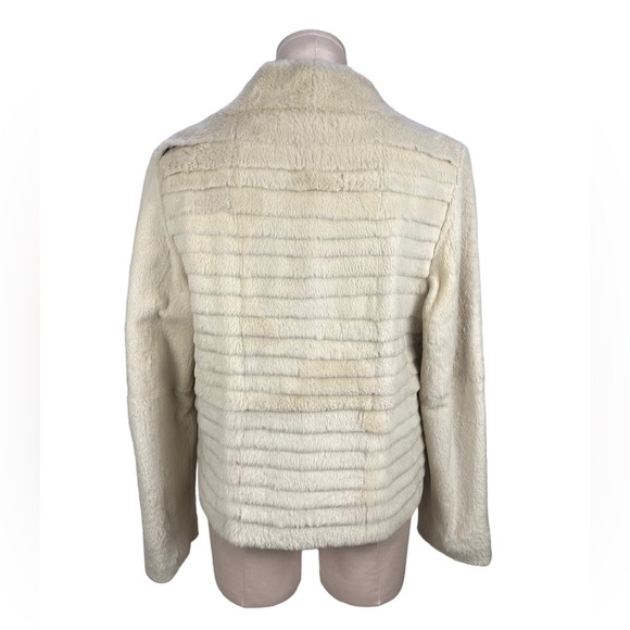 Vintage Rabbit Fur Mock Neck Textured Jacket Medium - Picture 3 of 13